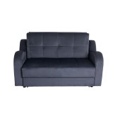 Canapea extensibila 2 locuri Melania, cu lada, gri inchis, 163 x 102 x 99 cm, 2C