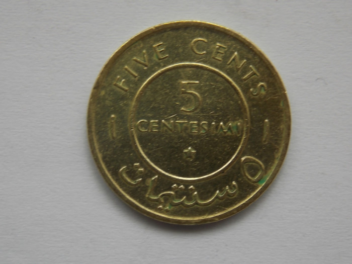 5 CENTESIMI 1967 SOMALIA