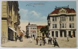 TARGU SECUIESC , LOCALNICI PE STRADA , IN CENTRU , CARTE POSTALA ILUSTRATA , DATATA 1913