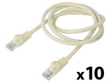 Cabluri patch U/UTP 6 litat CCA PVC alb 1m 26AWG - 10 buc.