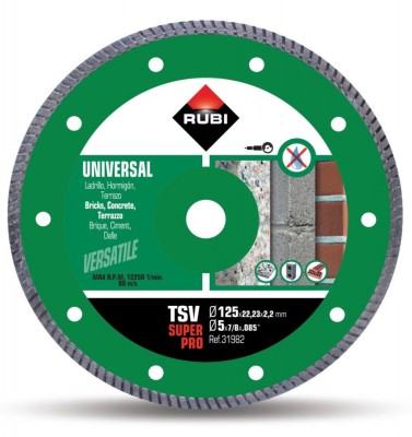Disc diamantat pt. beton si caramida 125mm, TSV 125 Pro - RUBI-31980 foto