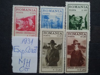 1931-Expozitia cercetaseasca complet set-orig. gum -MH foto