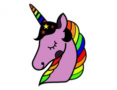 Sticker decorativ, Unicorn, Multicolor, 60 cm, 7257ST-2 foto