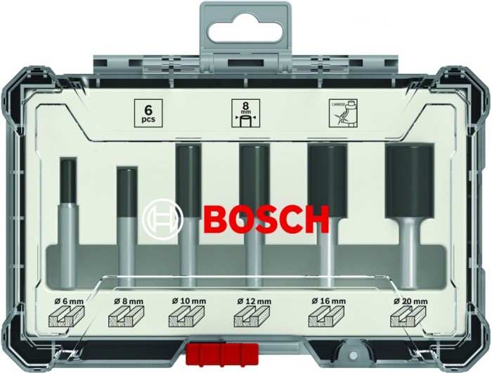 Bosch Set 6 freze HM tija 8mm ProAdvanced PowerfulTools