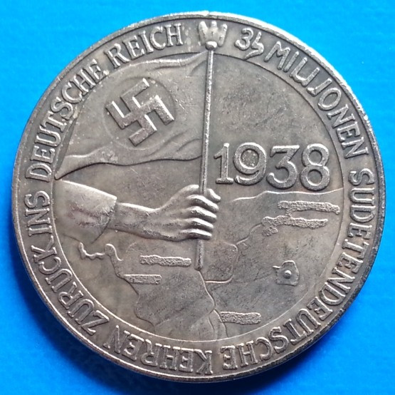 Adolf Hitler 1938 Regiunea Sudetilor 36mm