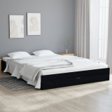 Cadru de pat, negru, 140x190 cm, lemn masiv, vidaXL
