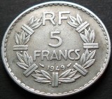 Cumpara ieftin Moneda istorica 5 FRANCI - FRANTA, anul 1949 * cod 4746