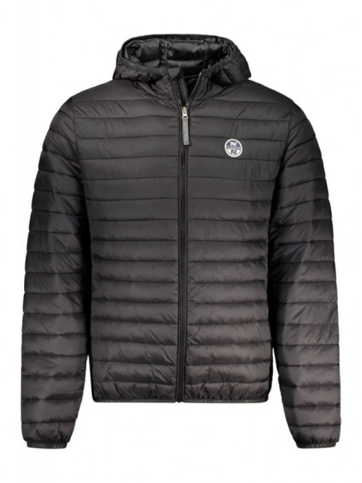 Geaca barbati, cu 2 buzunare exterioare, cu gluga, logo, negru (Marime: XL)
