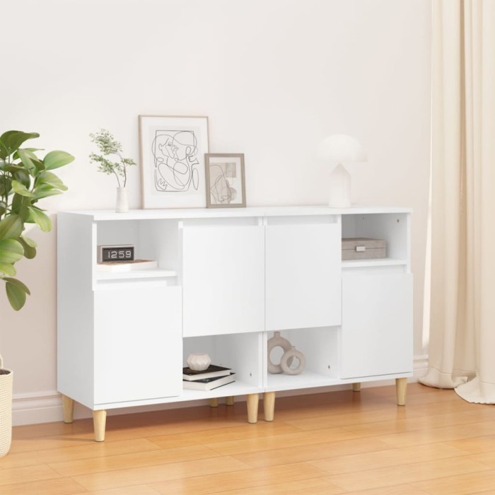 vidaXL Servante, 2 buc, alb, 60x35x70 cm, lemn prelucrat