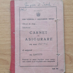 Carnet De Asigurare 1943-1946