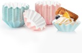 Set de 100 forme pentru briose Ropniik, hartie, roz/albastru, 7 x 4.5 x 3. cm