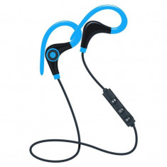 Casti Wireless Techstar® BT200, Bluetooth 4.1 ,HD Audio, Rezistente la Transpiratie, Comenzi pe Fir, Albastru