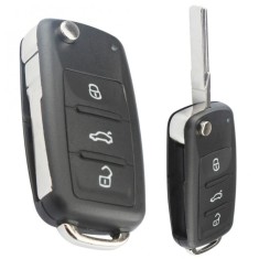 Carcasa cheie auto Techstar tip briceag cu 3 butoane pentru Volkswagen &ndash; model pliabil, carcasa nedetasabila