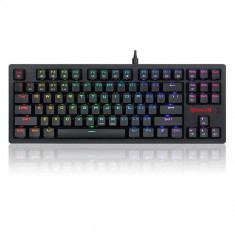 Tastatura gaming Bluetooth cu fir si wireless Redragon Karma, iluminare RGB switch-uri albastre, Negru