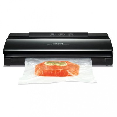 Aparat de vidat Tefal VacuPack Classic VT254070, max 31 cm, putere 110 W, sigilare si vidare automata, 2 programe, negru foto