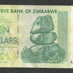 ZIMBABWE 10 DOLARI DOLLARS 2007 [14] P- 67 , VF+