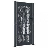 Cumpara ieftin Poarta pentru gradina, antracit, 105x205 cm, otel, model bambus