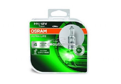 Set 2 becuri Osram H1 Ultra Life 12V 55W 64150ULT-HCB foto