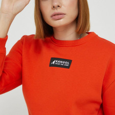Kangol bluza femei, culoarea portocaliu, cu imprimeu