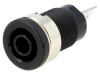 Conector banană 4mm soclu 32A 1kV negru nichelat pe panou