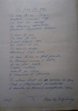 4 poezii &icirc;n manuscris, scrisoare și chestionar semnate Pan M. Vizirescu 1968/69