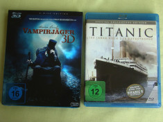 Lot 2 Filme in format Blu-ray ABRAHAM LINCOLN Vanator de Vampiri 3D / TITANIC foto