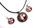 set pandantiv , cercei cu model floral 34109