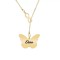 Colier personalizat asimetric, Semnul Infinitului si fluturas personalizat - argint 925 placat cu aur 24K