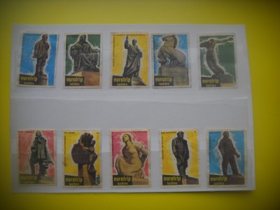 HOPCT LOT NR 69 MONUMENTE/ STATUI , OLANDA -10 ETICHETE VECHI CHIBRITURI-FILUMENIE- foto