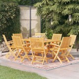 Cumpara ieftin Set mobilier de grădină, 9 piese, lemn masiv de tec