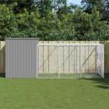 VidaXL Cușcă de c&acirc;ine &amp; țarc gri deschis 214x457x181cm oțel galvanizat