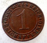 7.543 GERMANIA WEIMAR 1 REICHSPFENNIG 1927 E