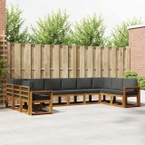 vidaXL Set de canapea cu pernă 10 pcs Natural și Antracit 3367060