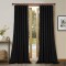 Set draperii din catifea cu rejansa din bumbac tip fagure, Madison, 200x230 cm, densitate 700 g/ml, Negru, 2 buc
