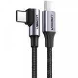 Cablu Date si Incarcare USB-C - USB-C UGREEN US255 Angled, 60W, 2m, Gri