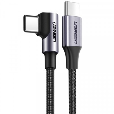 Cablu Date si Incarcare USB-C - USB-C UGREEN US255 Angled, 60W, 1m, Gri foto