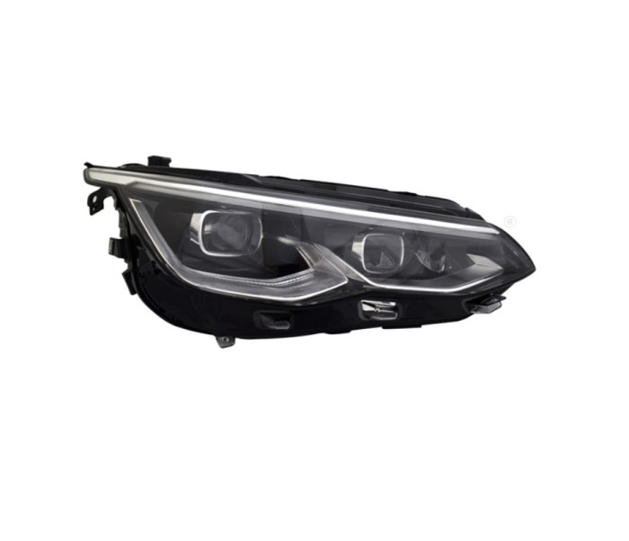Far VW GOLF VIII, 11.2019-, partea dreapta, TYC, lense; cu LED daytime running light; LED; electrical; silver rim; fara unitate control LED; cu motor