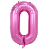 Balon Folie Metalizata Cifra 0 Roz, 80cm - Aniversare Copii, Petrecere 🎉