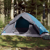 Cort de camping cupola pentru 4 persoane, albastru, impermeabil
