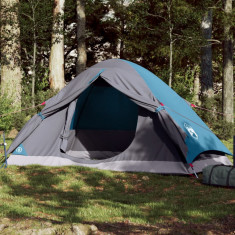 vidaXL Cort de camping cupolă pentru 4 persoane, albastru, impermeabil