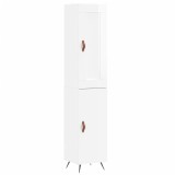 Dulap inalt, alb extralucios, 34,5x34x180 cm, lemn prelucrat