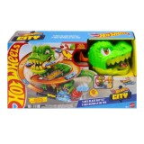 Set de joaca cu pista si masina, Hot Wheels, T-Rex Blaze Battle, JBM73