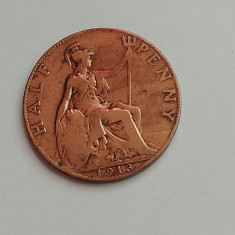 M3 C50 - Moneda foarte veche - Anglia - Half penny - 1913