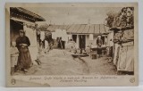 BUCURESTI , ZI DE SPALAT RUFE INTR- O CASA CU CURTE DE LA MAHALA , CARTE POSTALA ILUSTRATA , PERIOADA PRIMULUI RAZBOI MONDIAL