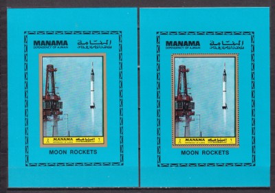 Manama 1972 cosmos bl.221 A+B MNH foto