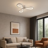 Lustra LED Auralius 18W cu 3 Petale, 4000K Lumina Neutra, Alb Mat (Alessandro Design)