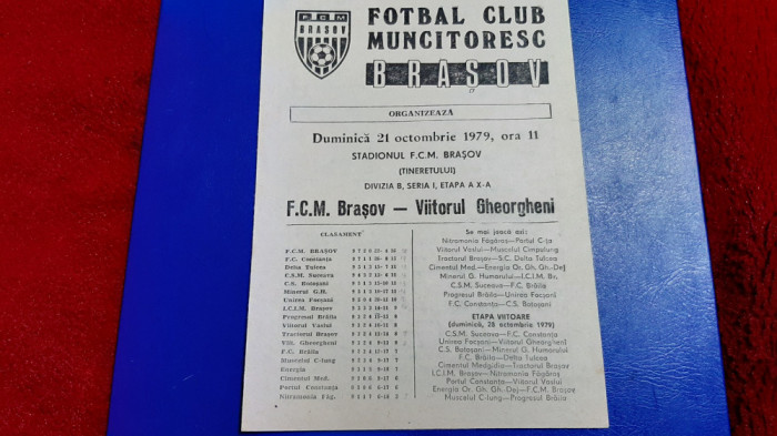 program FCM Brasov - Viitorul Gheorgheni