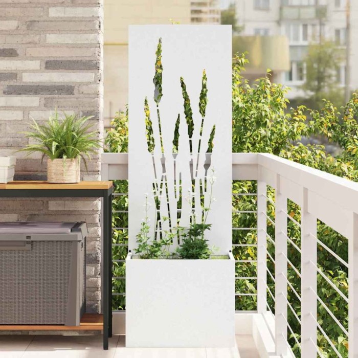 vidaXL Ecran de intimitate pentru grădină Traforaj Alb 50 x 140 cm 876463