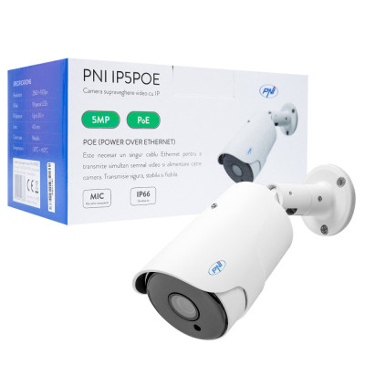 Resigilat : Camera supraveghere video PNI IP5POE cu IP, 5MP, microfon incorporat, foto