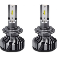 Set 2 LED-uri Auto Techstar&reg; P8, H7, 40w, 4000 Lumeni, 6500K, AUTO, 12-24 Volti, ZES, Canbus, Miez Cupru, Radiator Aluminiu